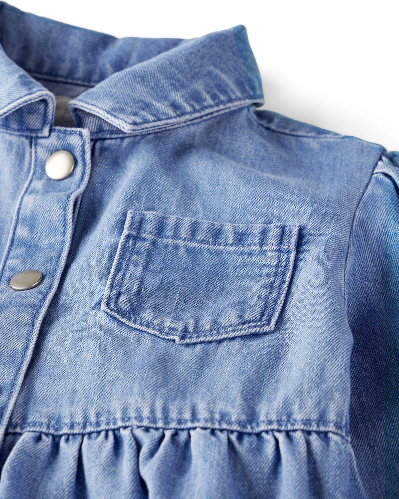 Girls Organic Cotton Denim Dress