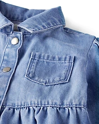 Girls Organic Cotton Denim Dress