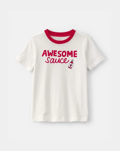 Toddler 'Awesome Sauce' Graphic Tee - Ivory
