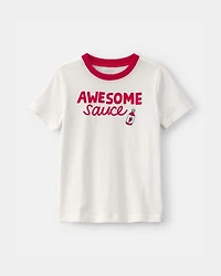 Toddler 'Awesome Sauce' Graphic Tee - Ivory