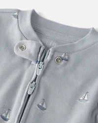 Baby Organic Cotton Sleep & Play Pajama in Sail Away