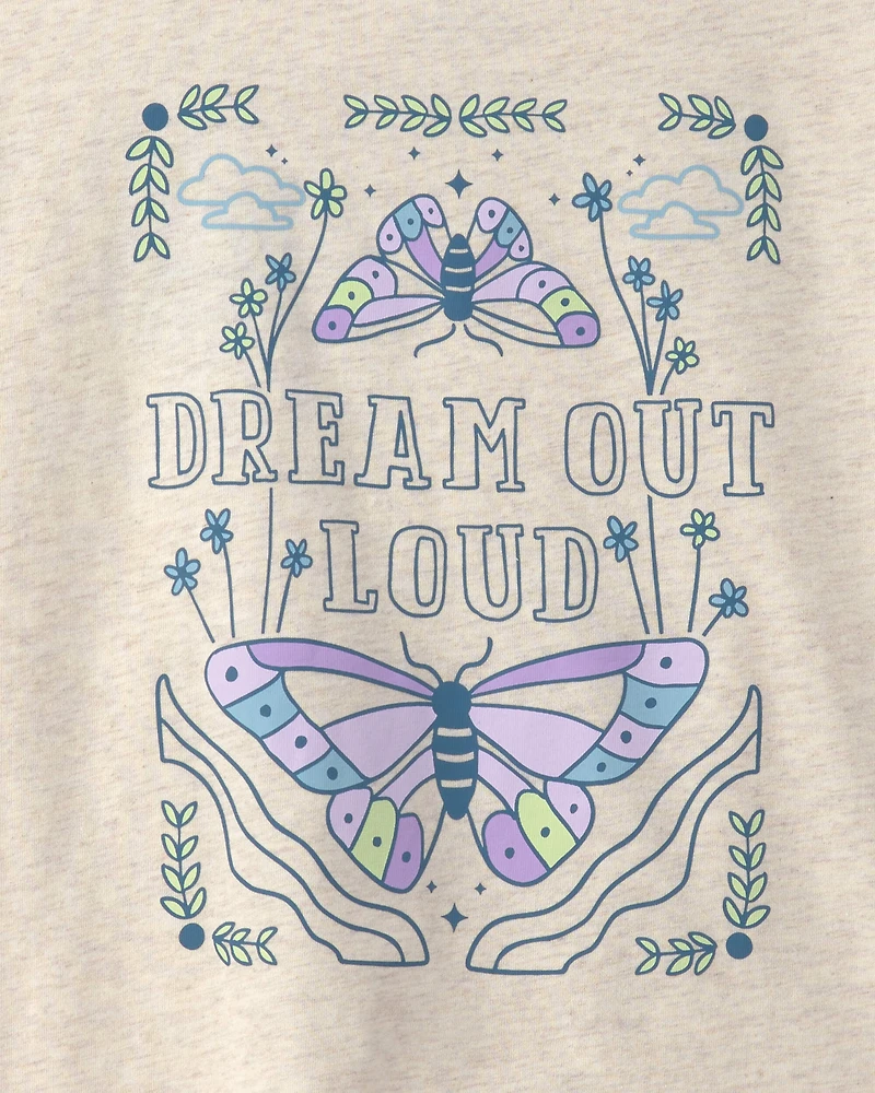 Girls 'Dream Outloud' Graphic Tee - Cream