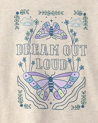 Girls 'Dream Outloud' Graphic Tee - Cream
