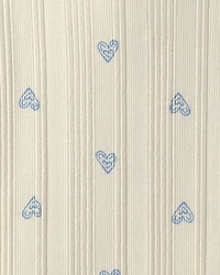 Girls Heart Ribbed Tee - Ivory