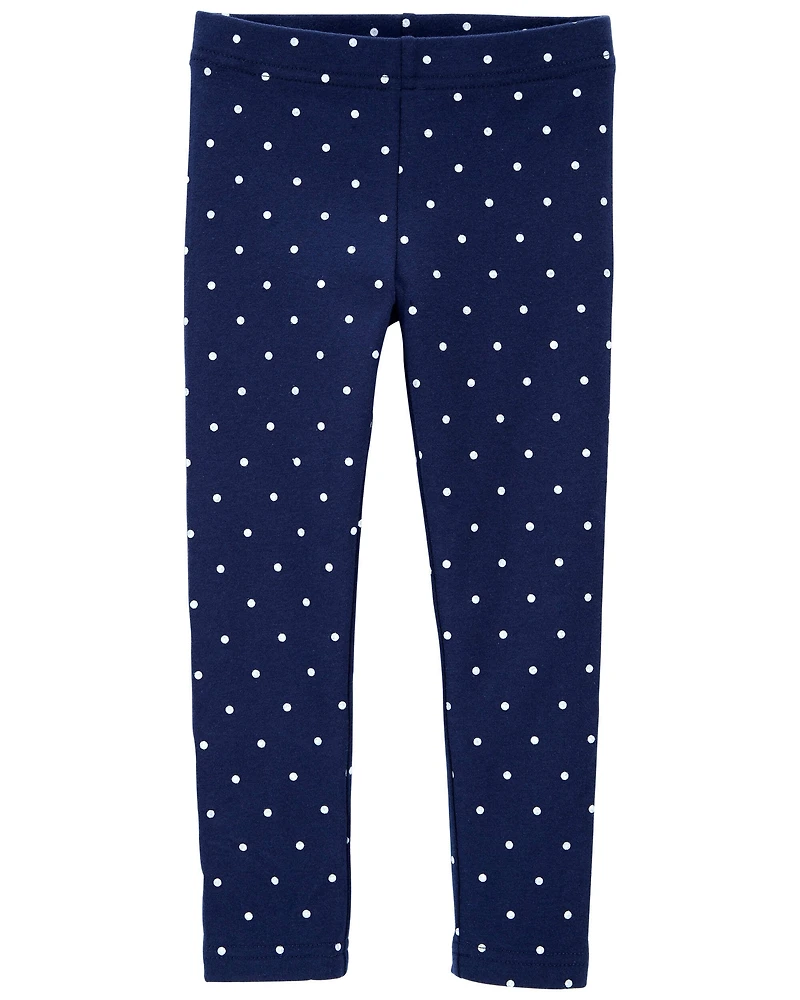 Toddler Girl Cotton Polka Dot Stretch Leggings