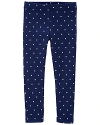 Toddler Girl Cotton Polka Dot Stretch Leggings