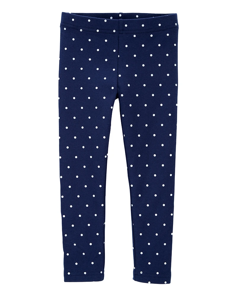 Toddler Girl Cotton Polka Dot Stretch Leggings
