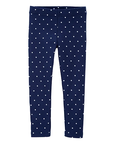 Toddler Girl Cotton Polka Dot Stretch Leggings