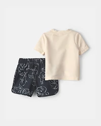 Baby Boy 3-Piece Toucan Rashguard Swimsuit Set - Black/Ivory