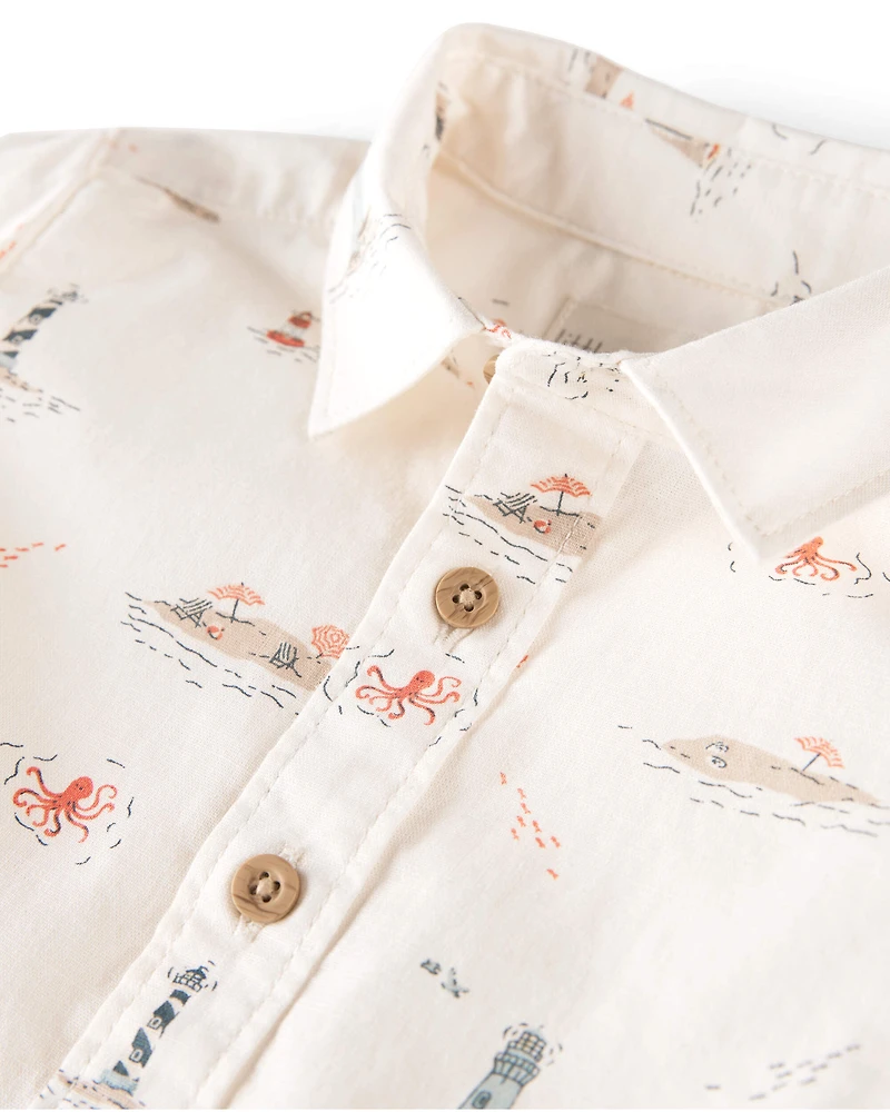 Baby Boy 2-Piece Set Made with Organic Cotton in Coastal Vacation Print