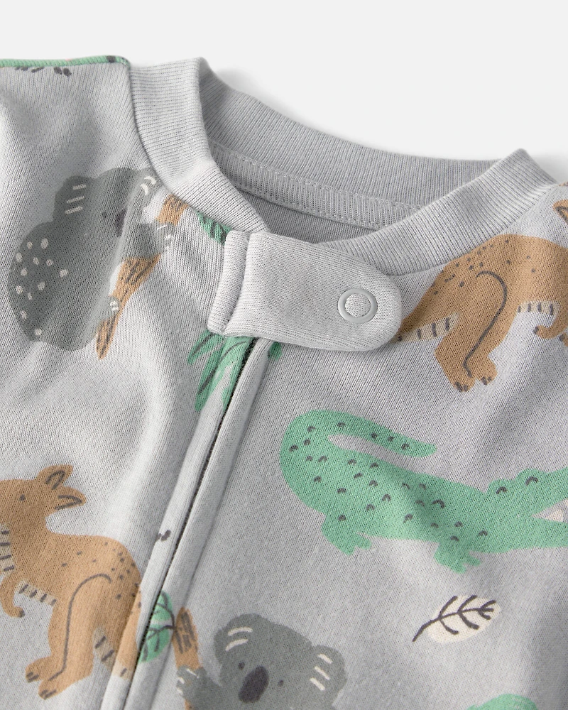 Baby Organic Cotton Sleep & Play Pajama in Aussie Friends