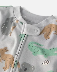 Baby Organic Cotton Sleep & Play Pajama in Aussie Friends
