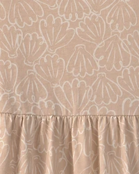 Girls Shell Short-Sleeve Knit Dress - Tan