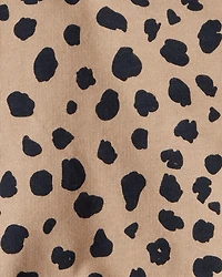 Baby Leopard Hooded Long-Sleeve Bubble Romper - Brown