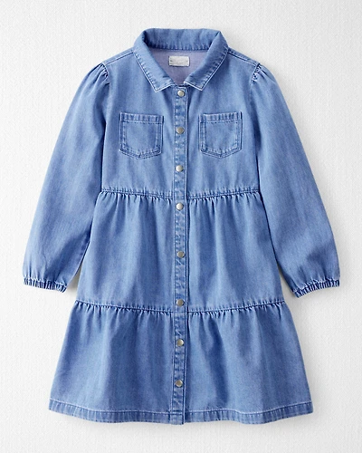 Girls Organic Cotton Denim Dress