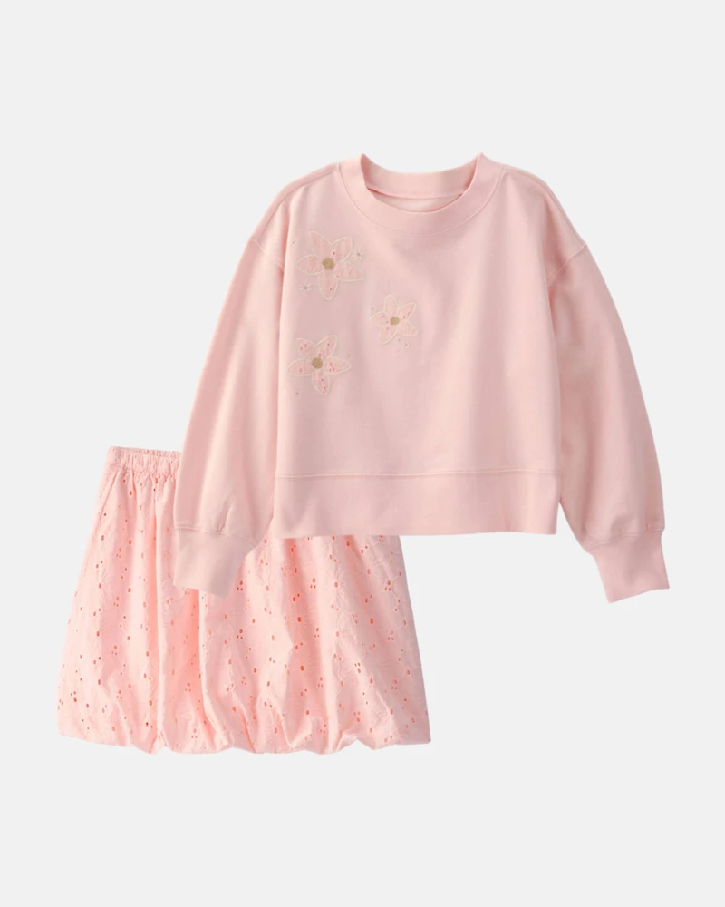 Girls 2-Piece Top & Skort Set - Pink