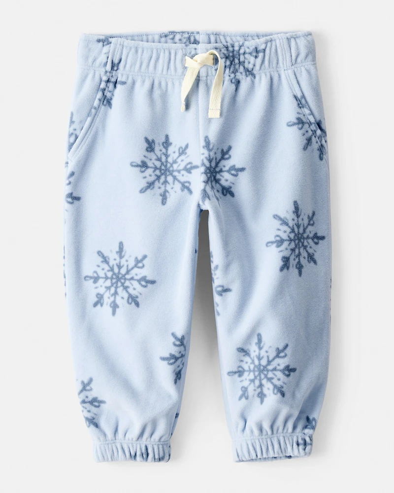 Baby Girl Snowflake Cozy Jogger Pant - Blue