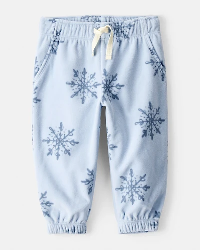 Baby Girl Snowflake Cozy Jogger Pant - Blue