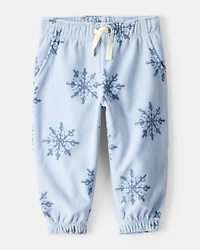 Baby Girl Snowflake Cozy Jogger Pant - Blue