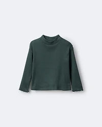 Toddler Girl Mock Neck Long-Sleeve Top - Dark Green