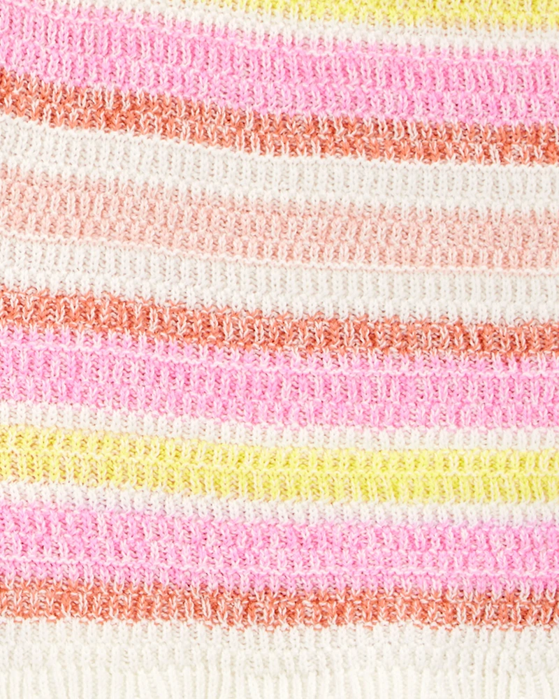 Kid Striped Crotchet Knit Shorts