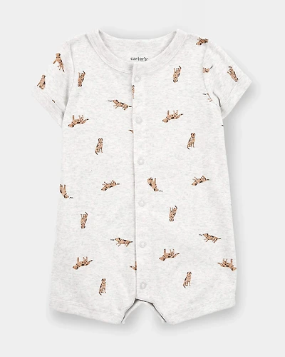 Baby Boy Dog Romper - Grey