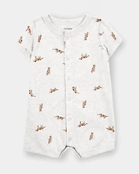 Baby Boy Dog Romper - Grey