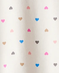 Toddler Girl 2-Piece Heart Print Peplum Top & Cozy Leggings Set - Cream