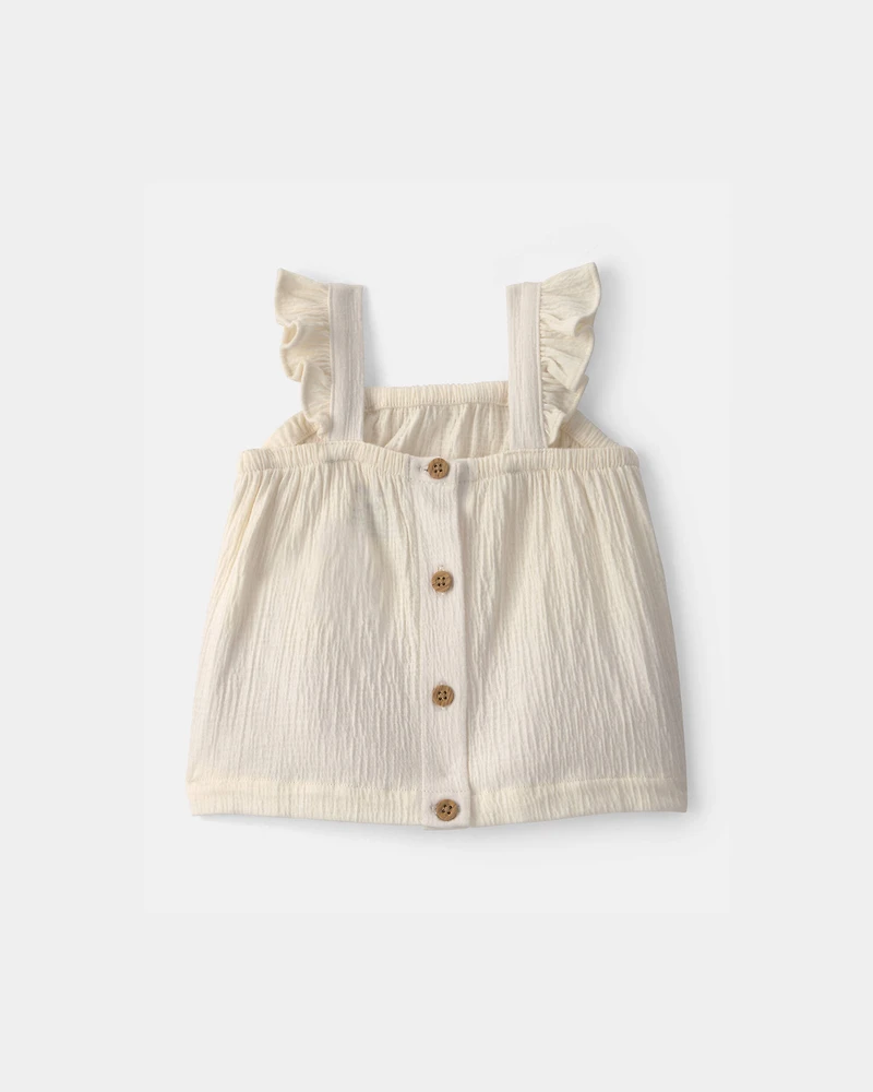 Baby Girl 2-Piece Floral Top & Short Set - Black/Ivory