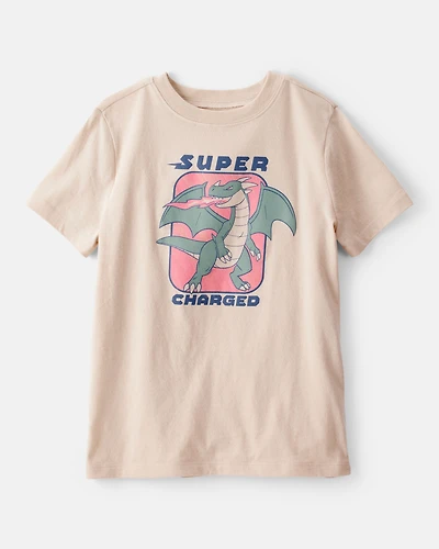 Boys Dragon Short-Sleeve Graphic Tee - Brown