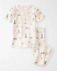 Toddler 2-Piece Organic Cotton Pajamas in Coastal Vacation