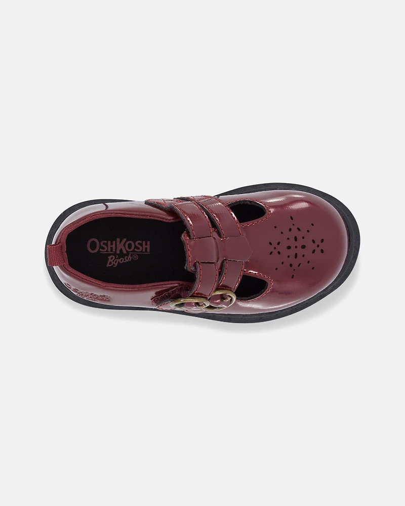 Toddler Girl Buckle Platform Casual Shoes - Burgundy