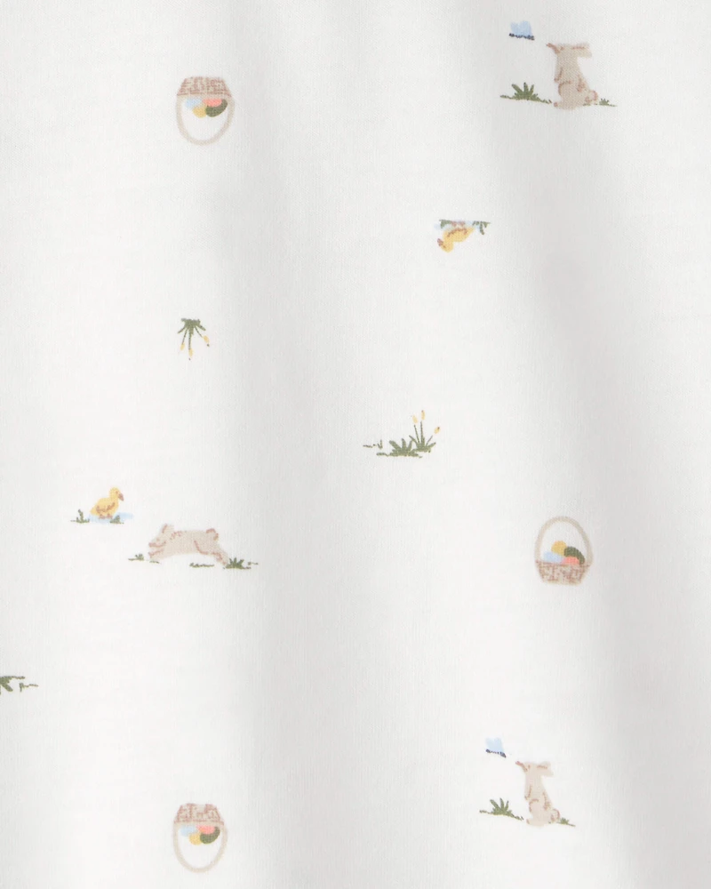 Toddler Boy Easter Bunny Polo Shirt - White