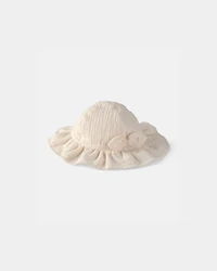 Baby Girl Bow Sun Hat - Ivory