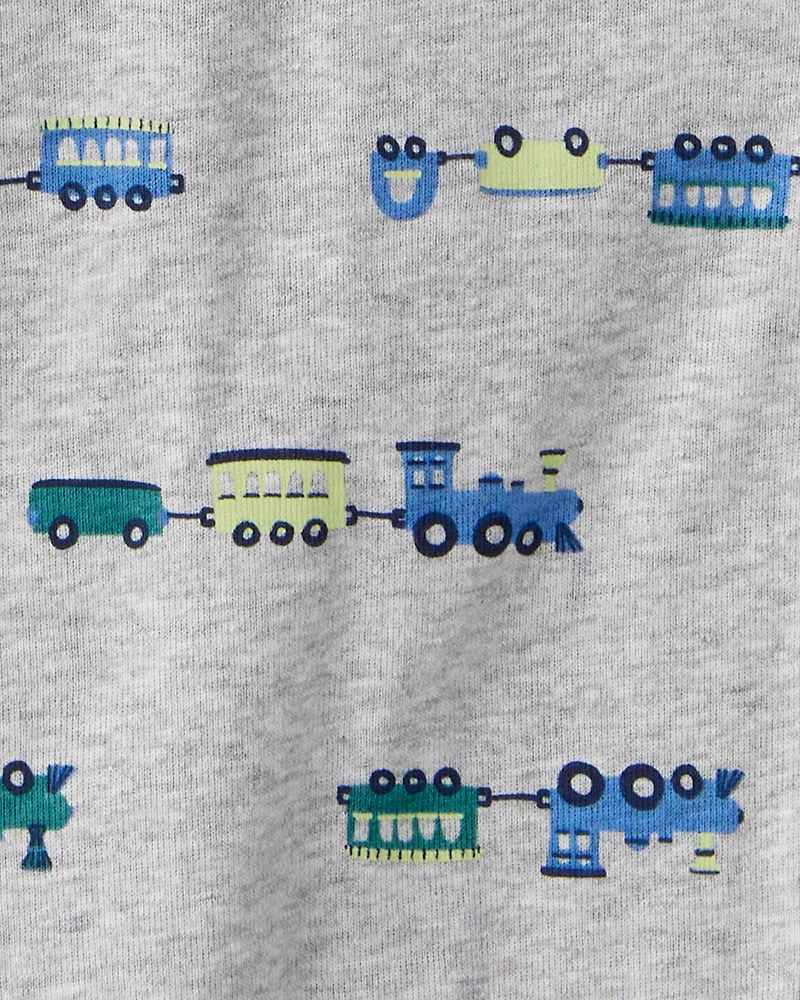 Baby Boy 5-Pack Train Multipack Bodysuits - Green/Blue