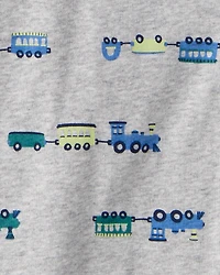 Baby Boy 5-Pack Train Multipack Bodysuits - Green/Blue