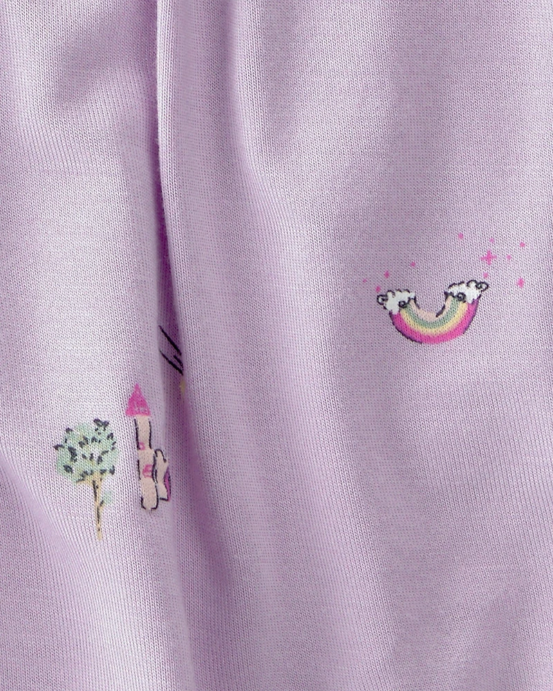 Baby Girl Fairytale Short-Sleeve PurelySoft Bodysuit Dress - Purple