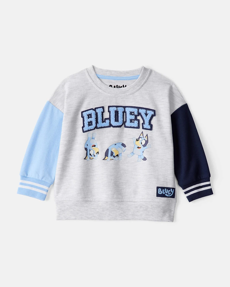 Baby Bluey Colorblock French Terry Sweatshirt - Grey