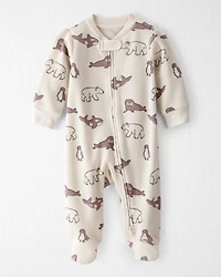 Baby Waffle Knit Sleep & Play Pajamas Made with Organic Cotton in Artic Friends Print