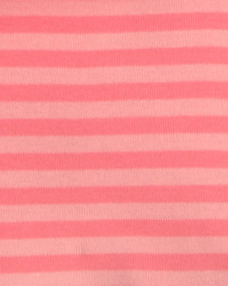 Girls Fruit 100% Cotton Short-Sleeve Snug Fit 4-Piece Pajama Set - Pink