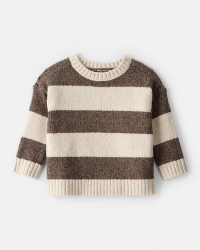 Baby Boy Striped Long-Sleeve Sweater - Brown