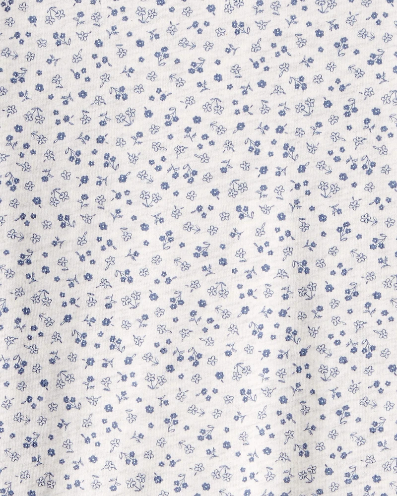 Kid 2-Piece Floral Print Tee & Tank Dress Set - Green/Grey