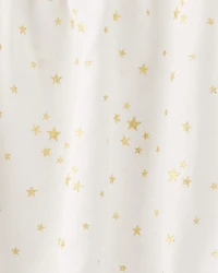 Baby Girl Star Print Cotton Long-Sleeve Fashion Bodysuit - White