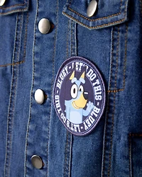 Toddler Girl 2-Piece Bluey Denim Jacket & Skirt Set -  Blue