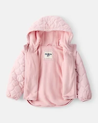 Toddler Girl Long-Sleeve Midweight Quilted Jacket - Pink
