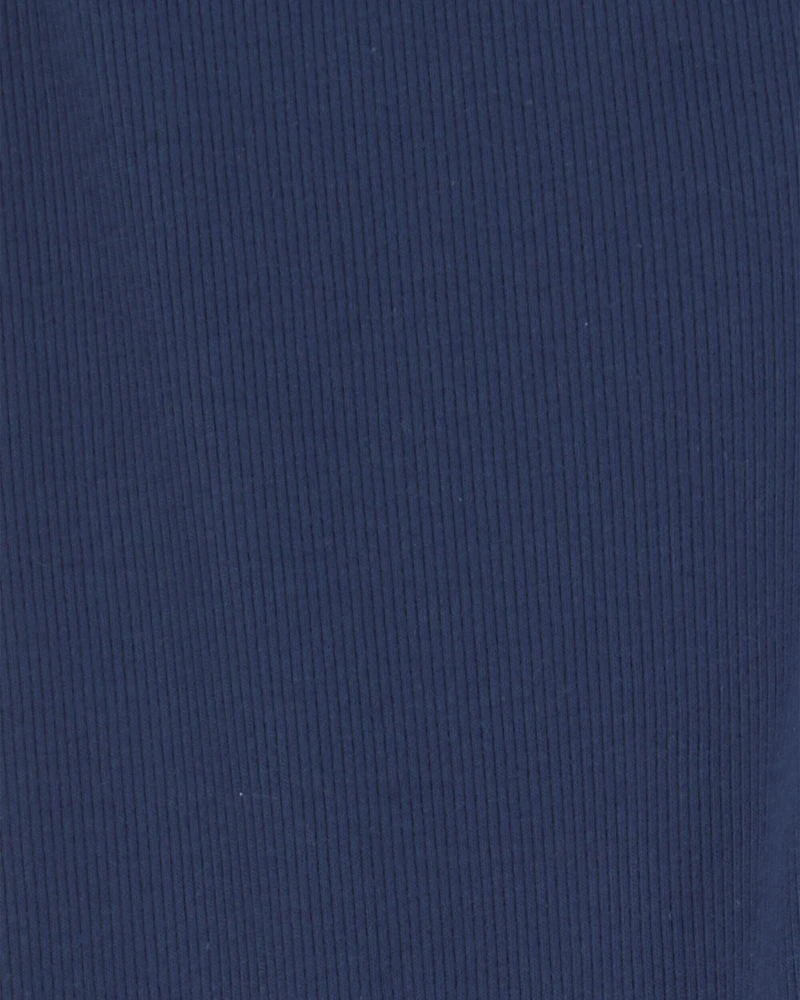 Girls Pull-On Stretch Rib Leggings - Navy Blue
