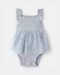 Baby Girl Sleeveless Tutu Romper - Blue