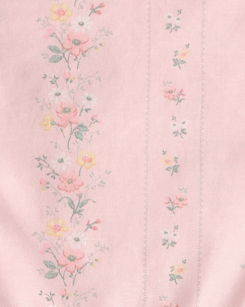 Girls Ruffle Dress Made with Organic Cotton in Spring Garden Print