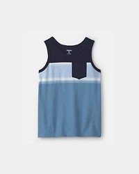 Boys Colorblock Pocket Tank Top - Navy