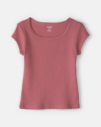 Girls Ribbed Top - Pink